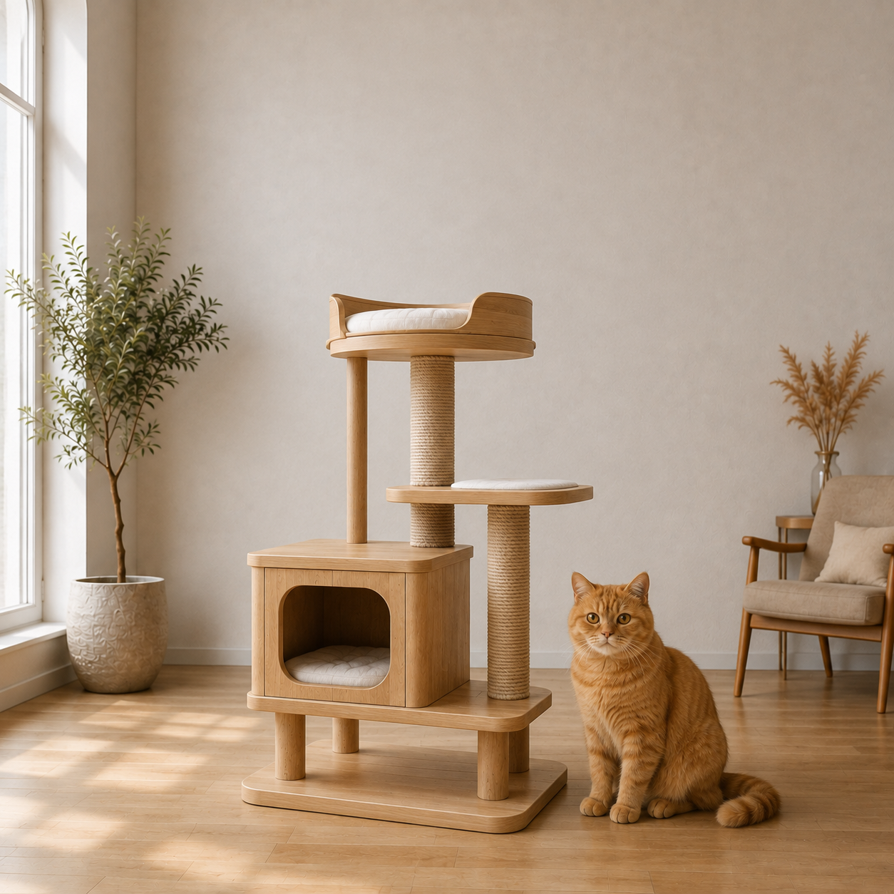 Arbre à chat en bois Image
