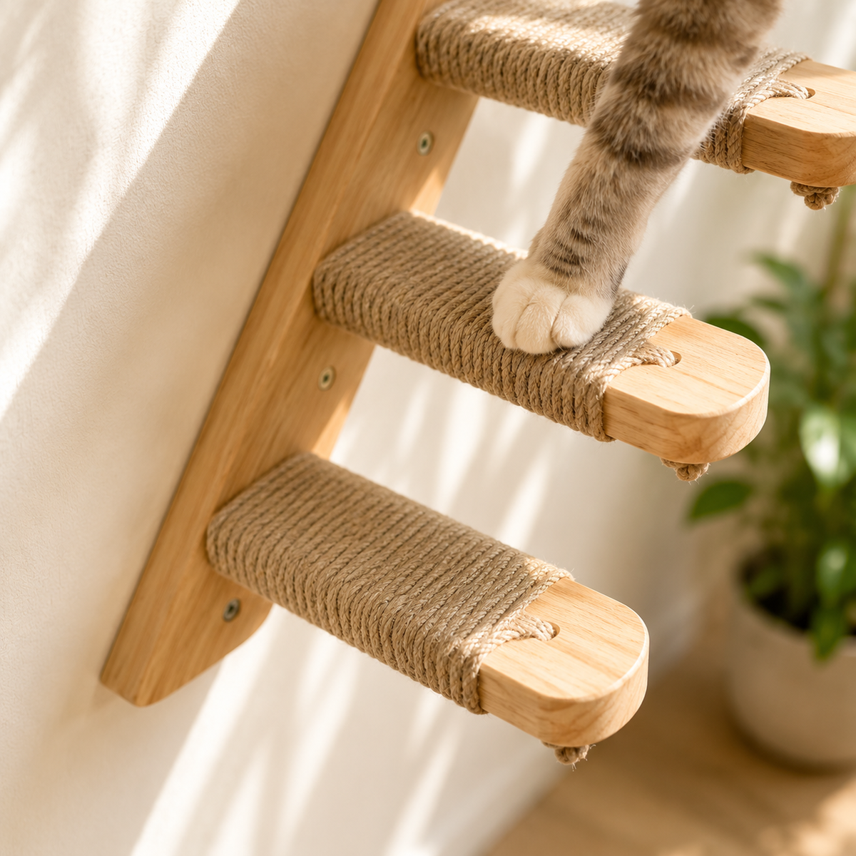 Arbre à chat mural modulable en bois massif