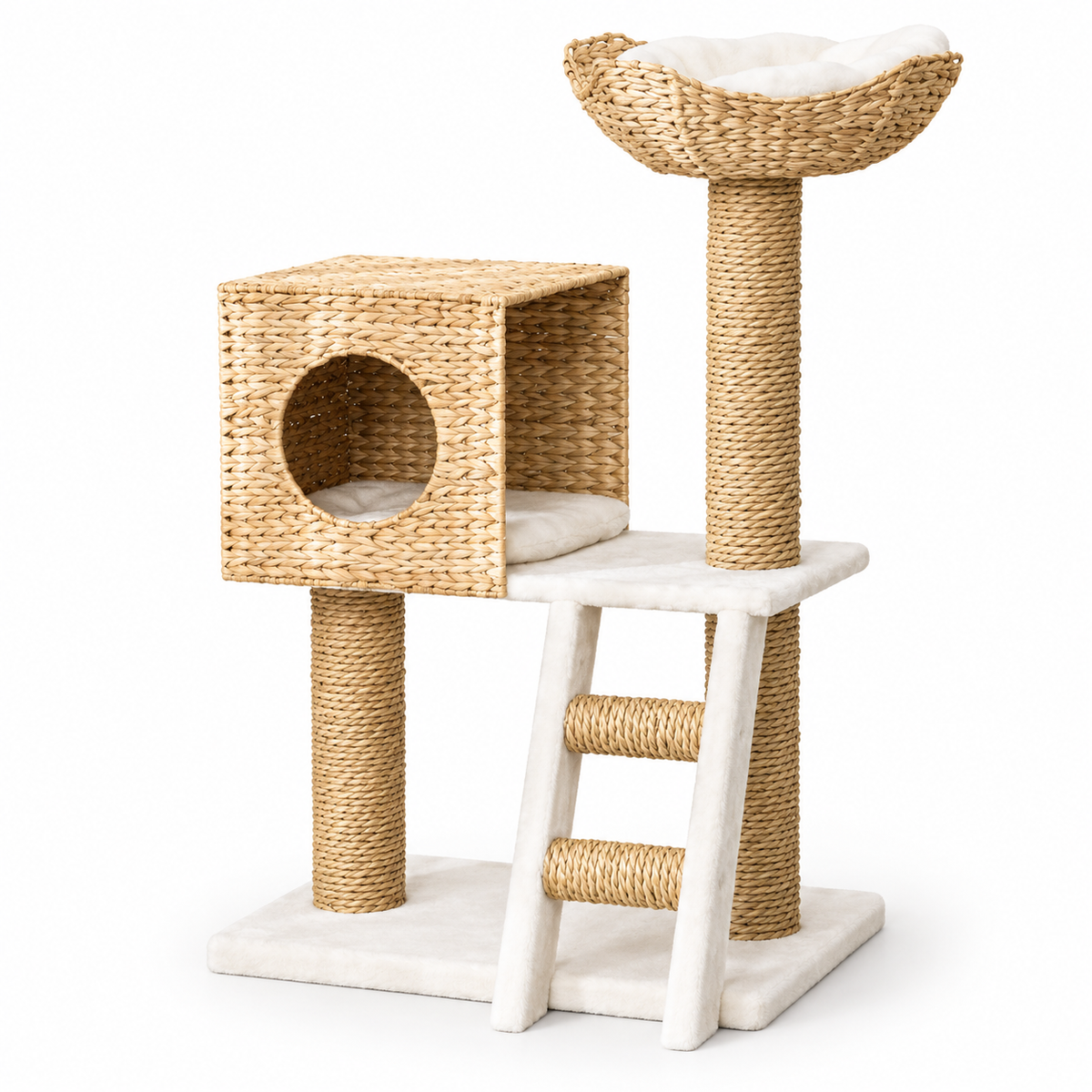 Arbre à chat compact avec niche, échelle et panier – 100,5 cm