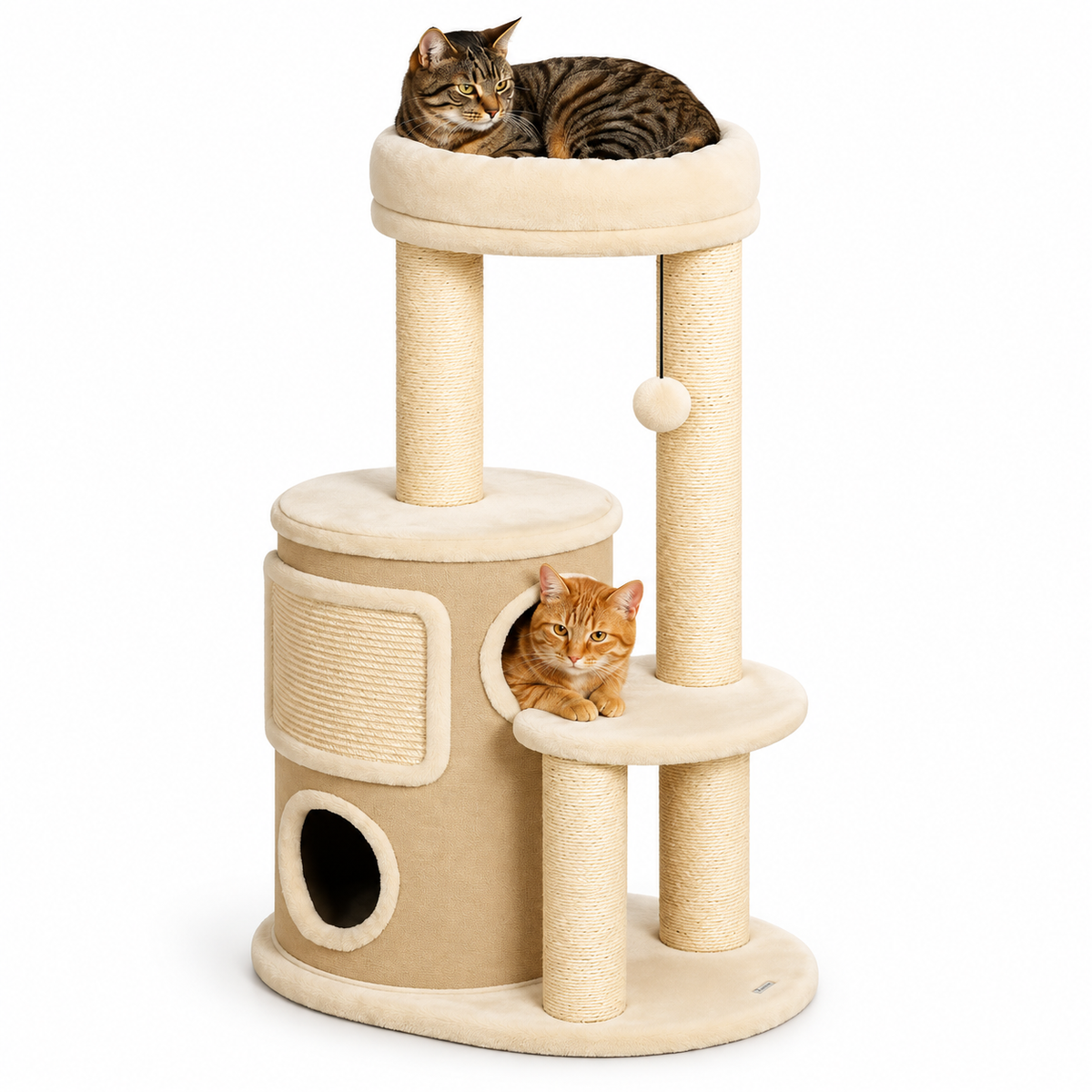 Arbre à chat à 4 niveaux avec niche double – 90 cm