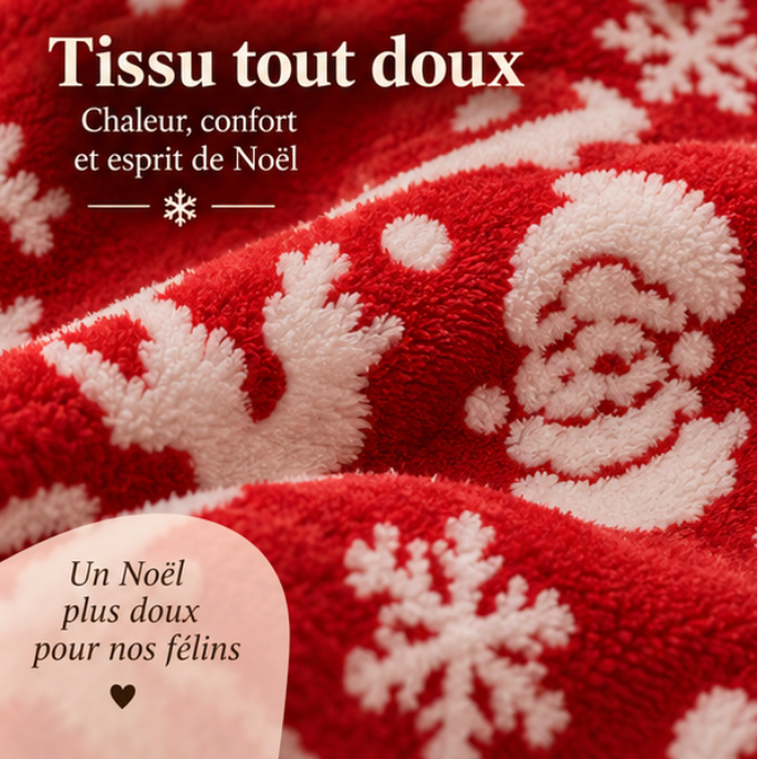 Lit pour chat modulable en tunnel de jeu de Noël