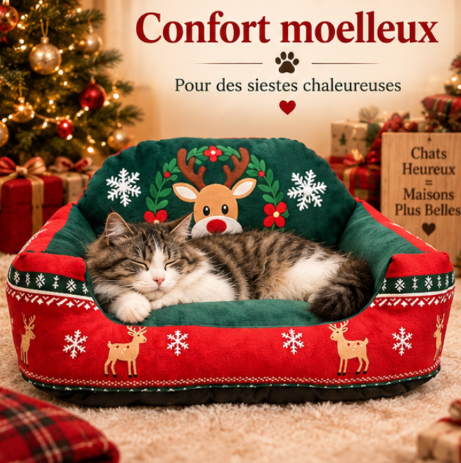 Canapé-lit de Noël pour chat