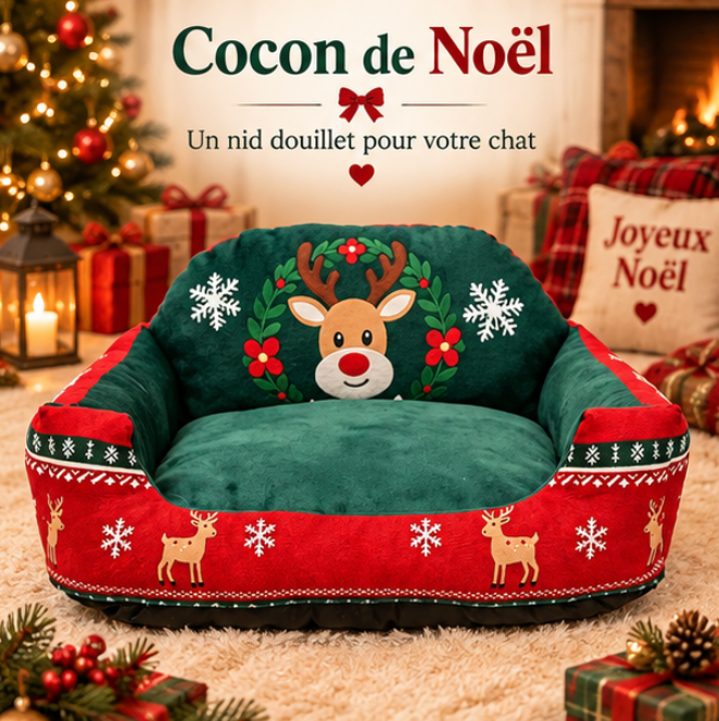 Canapé-lit de Noël pour chat
