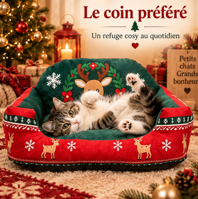 Canapé-lit de Noël pour chat
