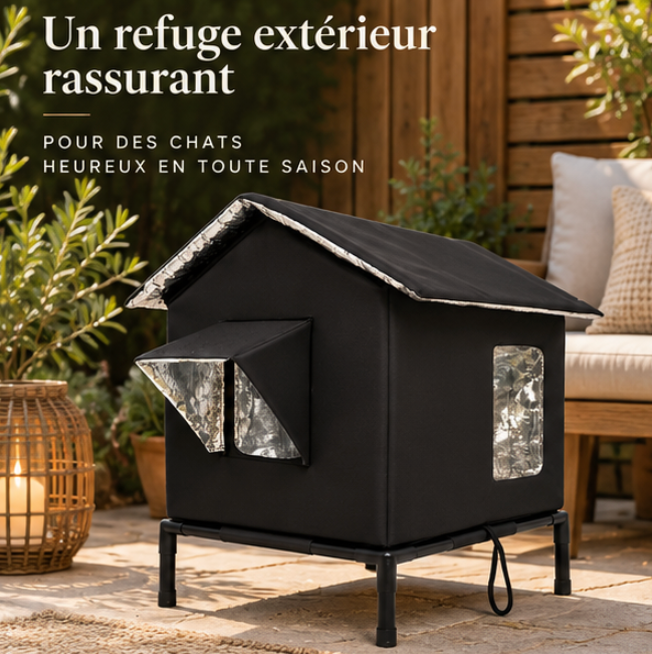 Niche d’extérieur surélevée pour chat en tissu Oxford