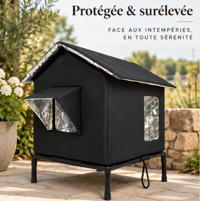 Niche d’extérieur surélevée pour chat en tissu Oxford