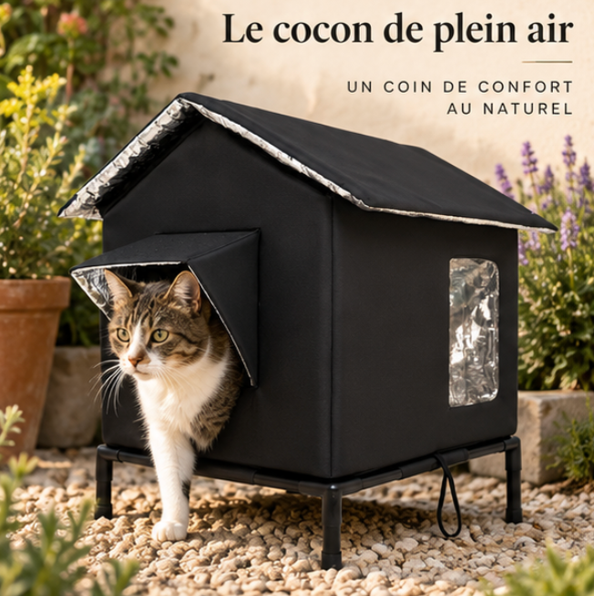 Niche d’extérieur surélevée pour chat en tissu Oxford