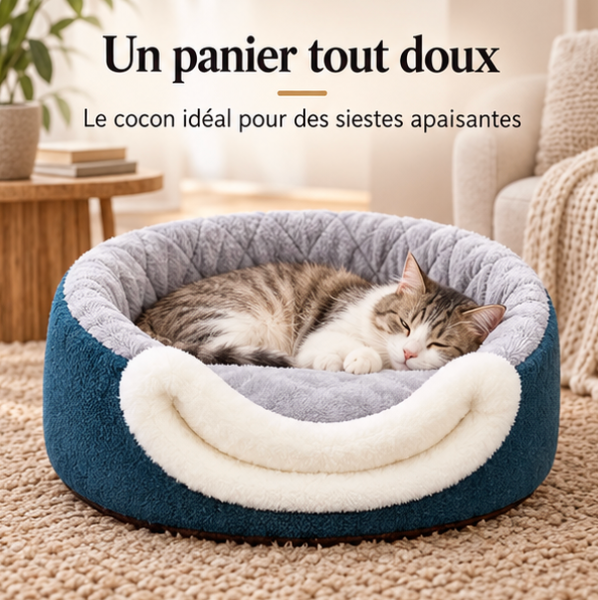Niche convertible en panier pour chat et petit chien