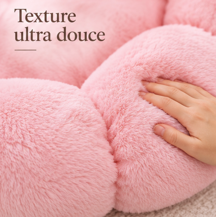 Panier fleur en peluche pour chat et petit chien