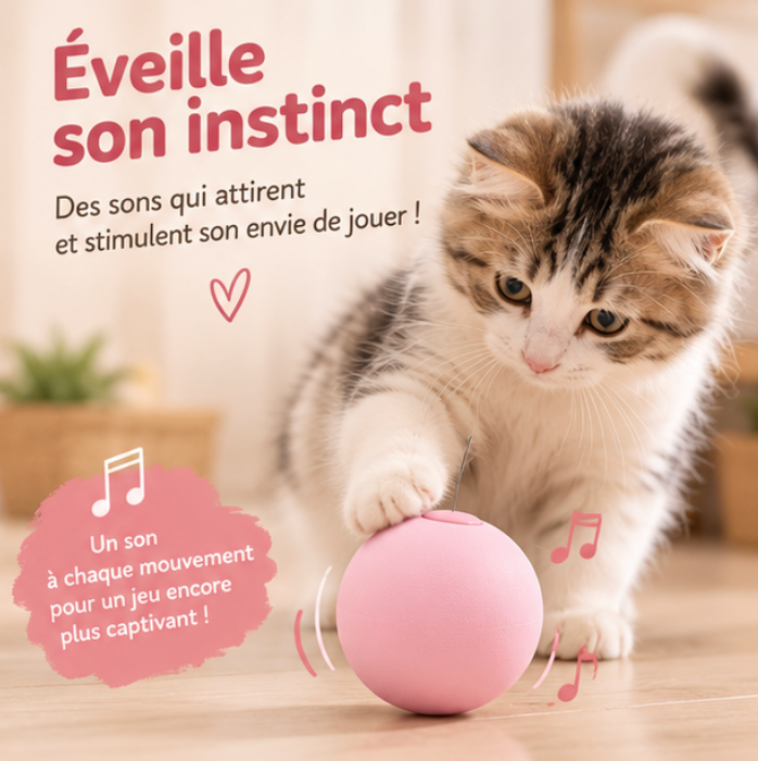 Balle interactive électrique pour chat avec sons
