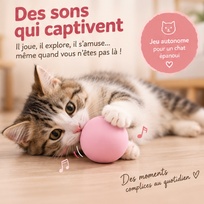 Balle interactive électrique pour chat avec sons