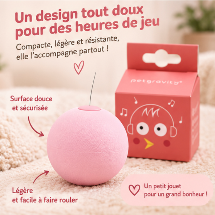 Balle interactive électrique pour chat avec sons