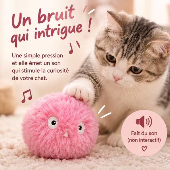 Balle sonore en peluche pour chat avec herbe à chat