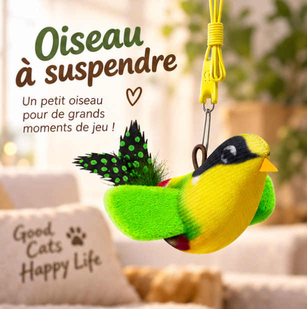 Oiseau sonore à suspendre pour chat