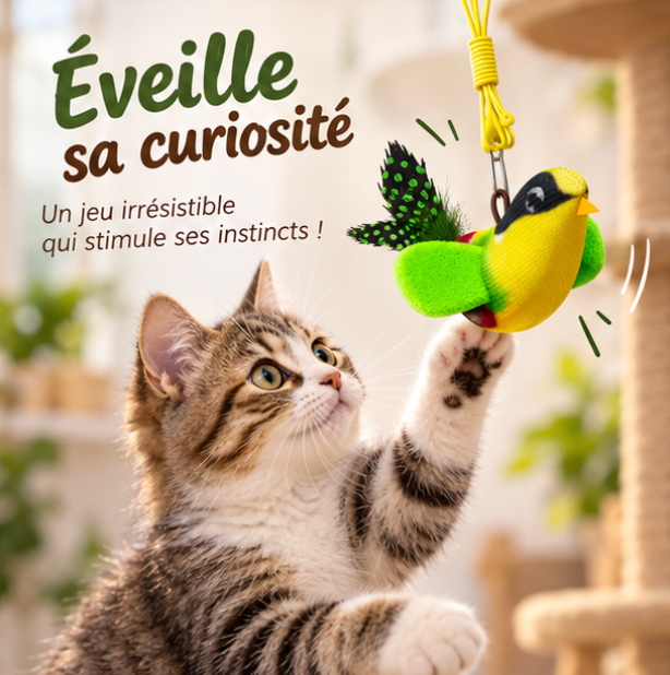 Oiseau sonore à suspendre pour chat