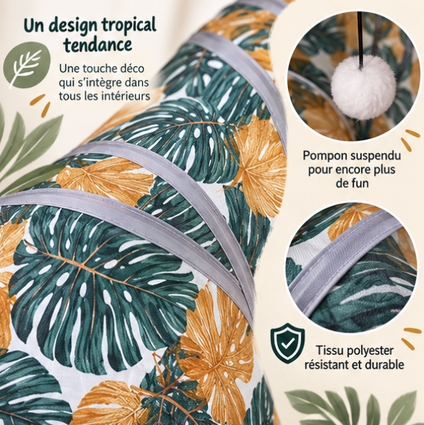 Tunnel pliable en tissu pour chat et petits animaux