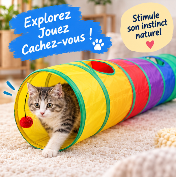 Tunnel de jeu pliable pour chat