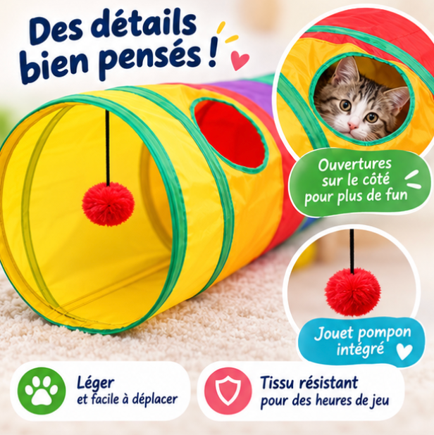 Tunnel de jeu pliable pour chat