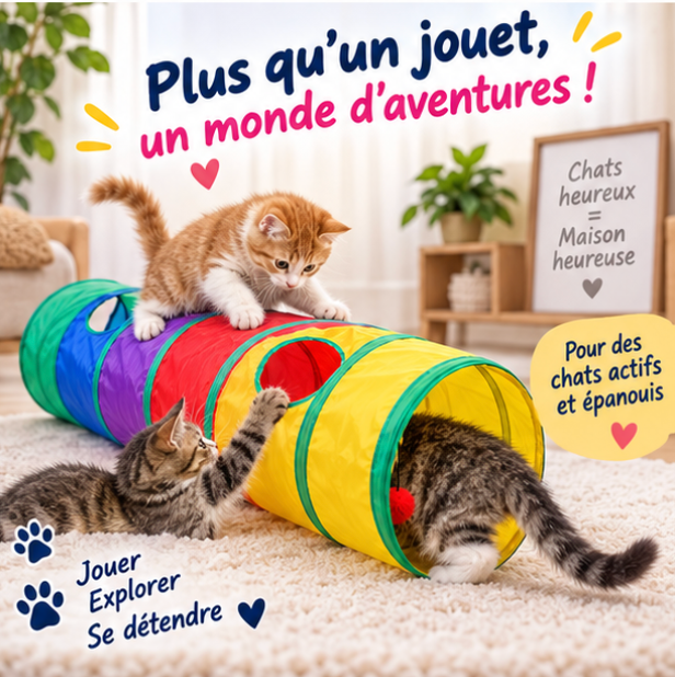 Tunnel de jeu pliable pour chat