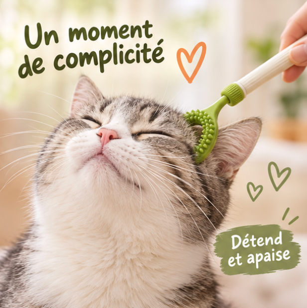 Baguette de jeu rétractable et massante pour chat