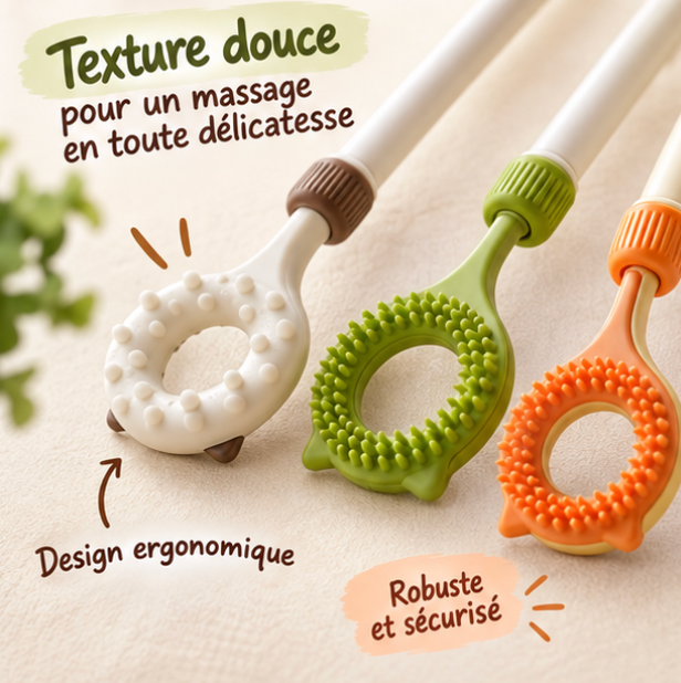Baguette de jeu rétractable et massante pour chat