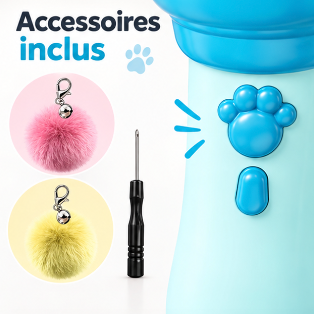 Jouet électrique à pompons rétractables pour chat