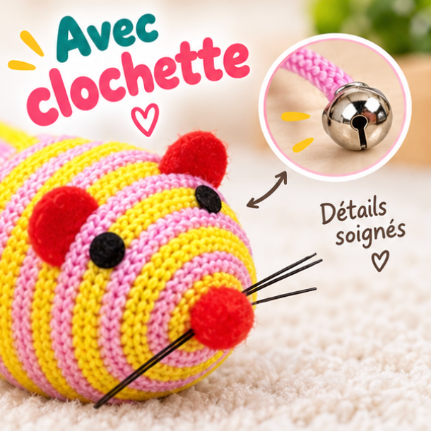 Jouet souris en corde pour chat