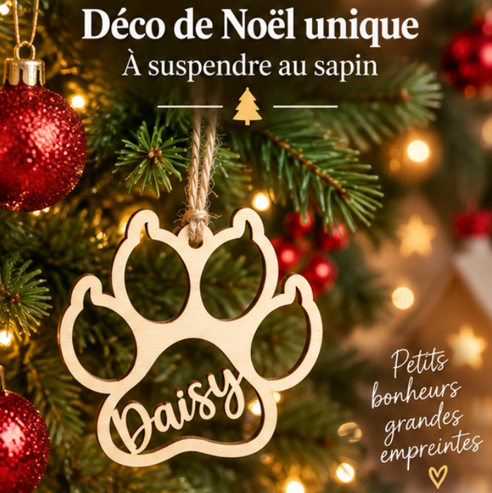 Décoration de Noël personnalisée en forme de patte