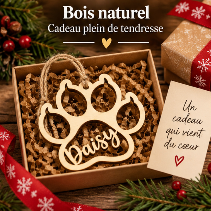 Décoration de Noël personnalisée en forme de patte