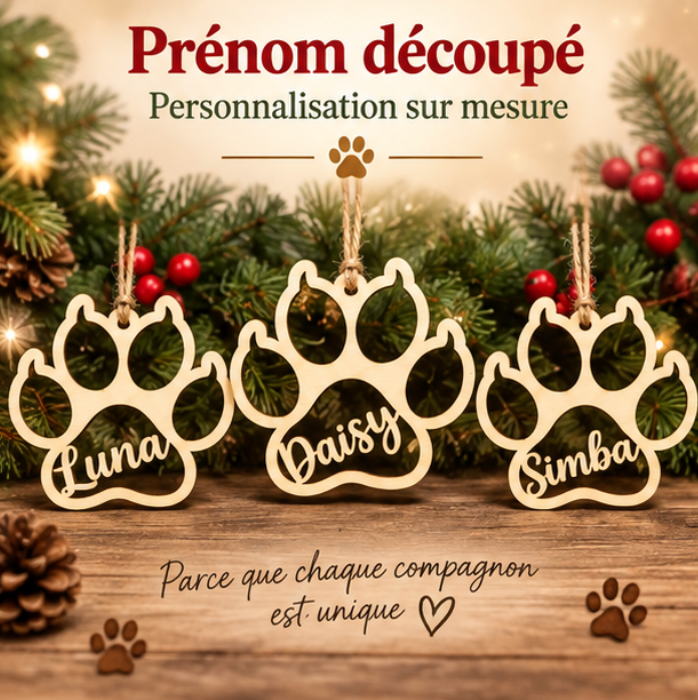Décoration de Noël personnalisée en forme de patte