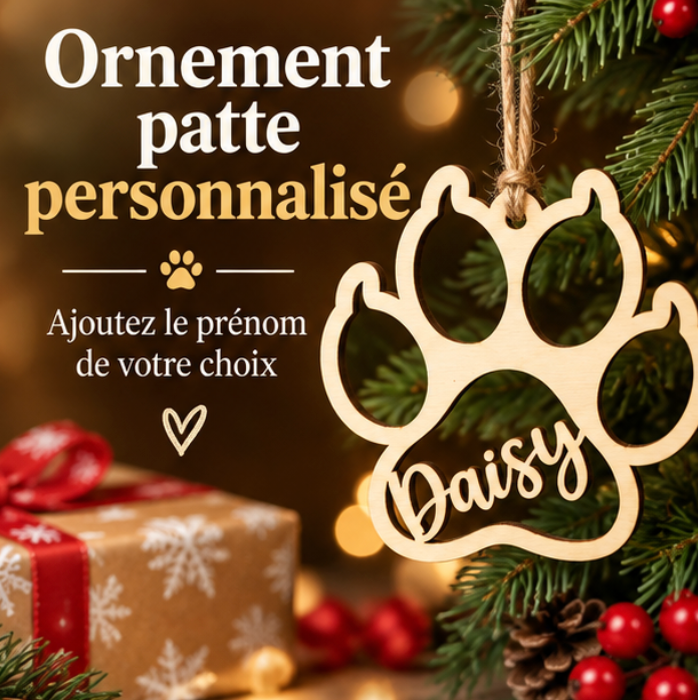 Décoration de Noël personnalisée en forme de patte
