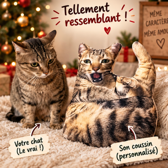 Coussin personnalisé avec photo de votre chat ou chien