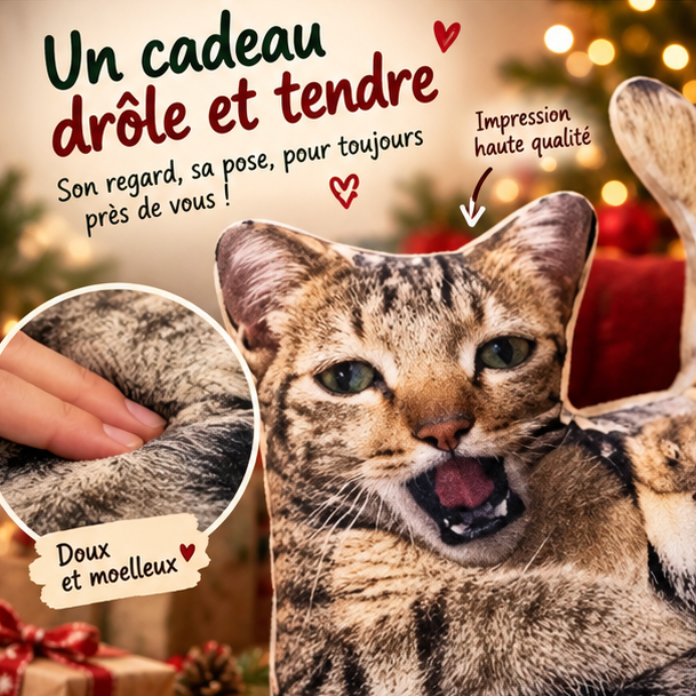 Coussin personnalisé avec photo de votre chat ou chien