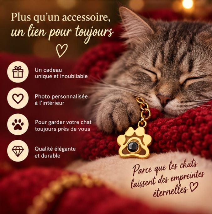 Porte-clés patte personnalisé avec photo de votre animal
