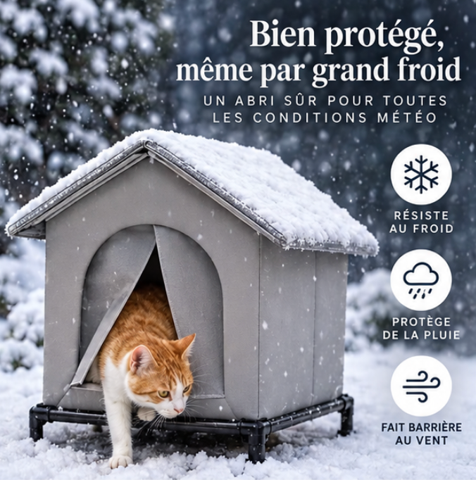 Niche d’extérieur pliable et lavable pour chat