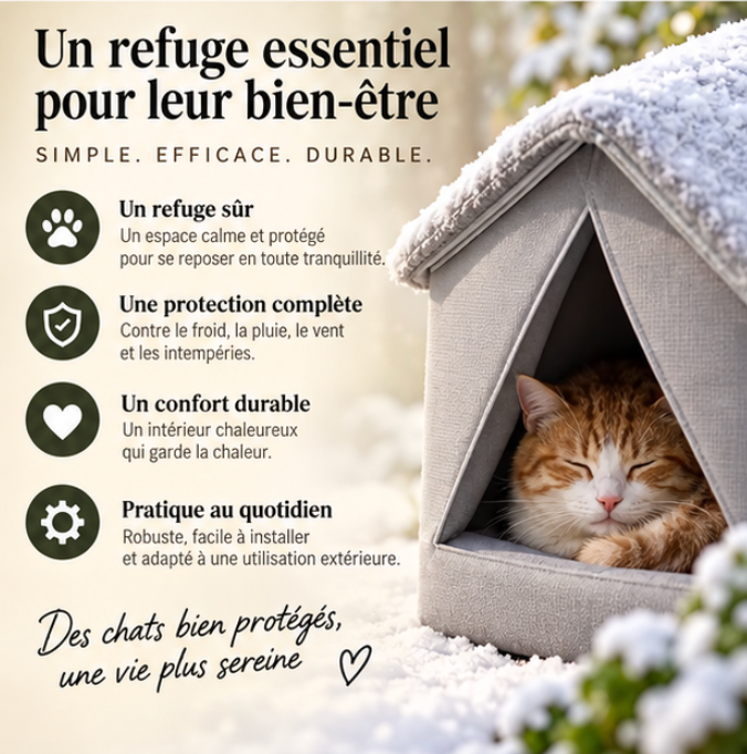 Niche d’extérieur pliable et lavable pour chat