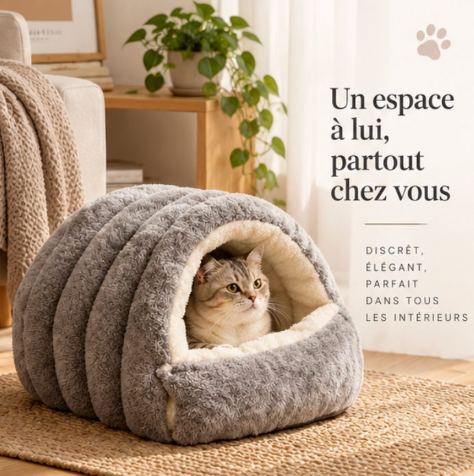 Nid douillet pliable et lavable pour chat
