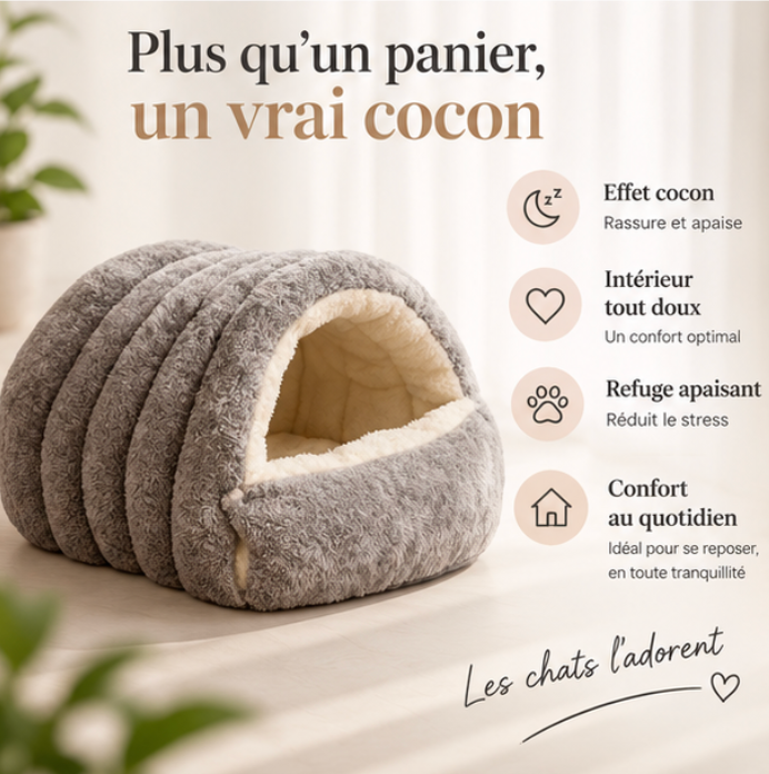 Nid douillet pliable et lavable pour chat