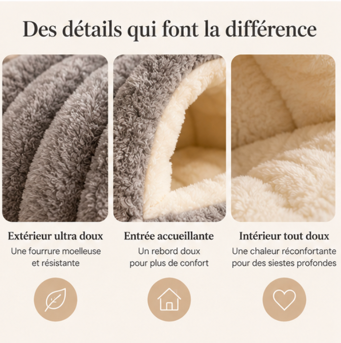Nid douillet pliable et lavable pour chat