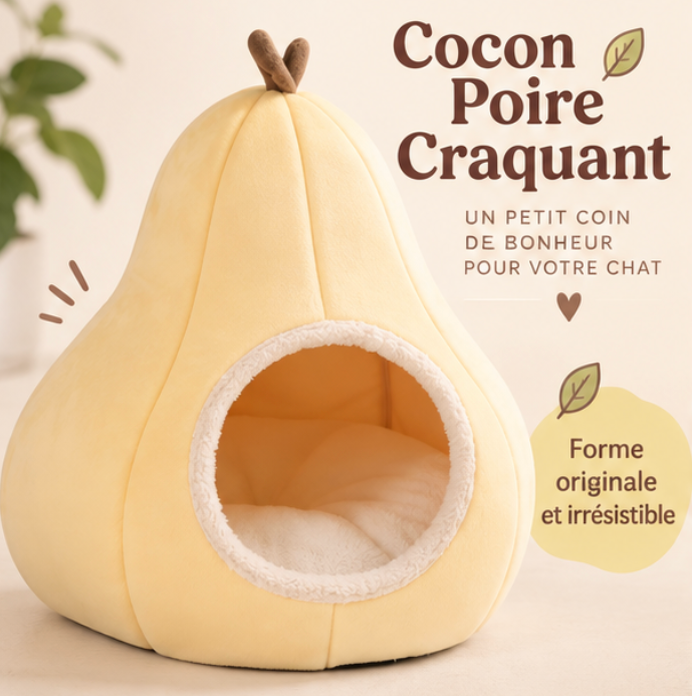 Lit pour chat en forme de poire avec intérieur douillet