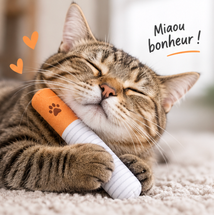 Jouet pour chat en tissu en forme de cigarette