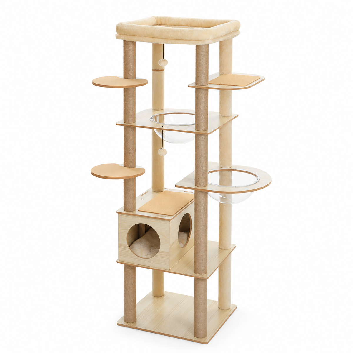 Arbre à chat en bois XXL à multi-niveaux