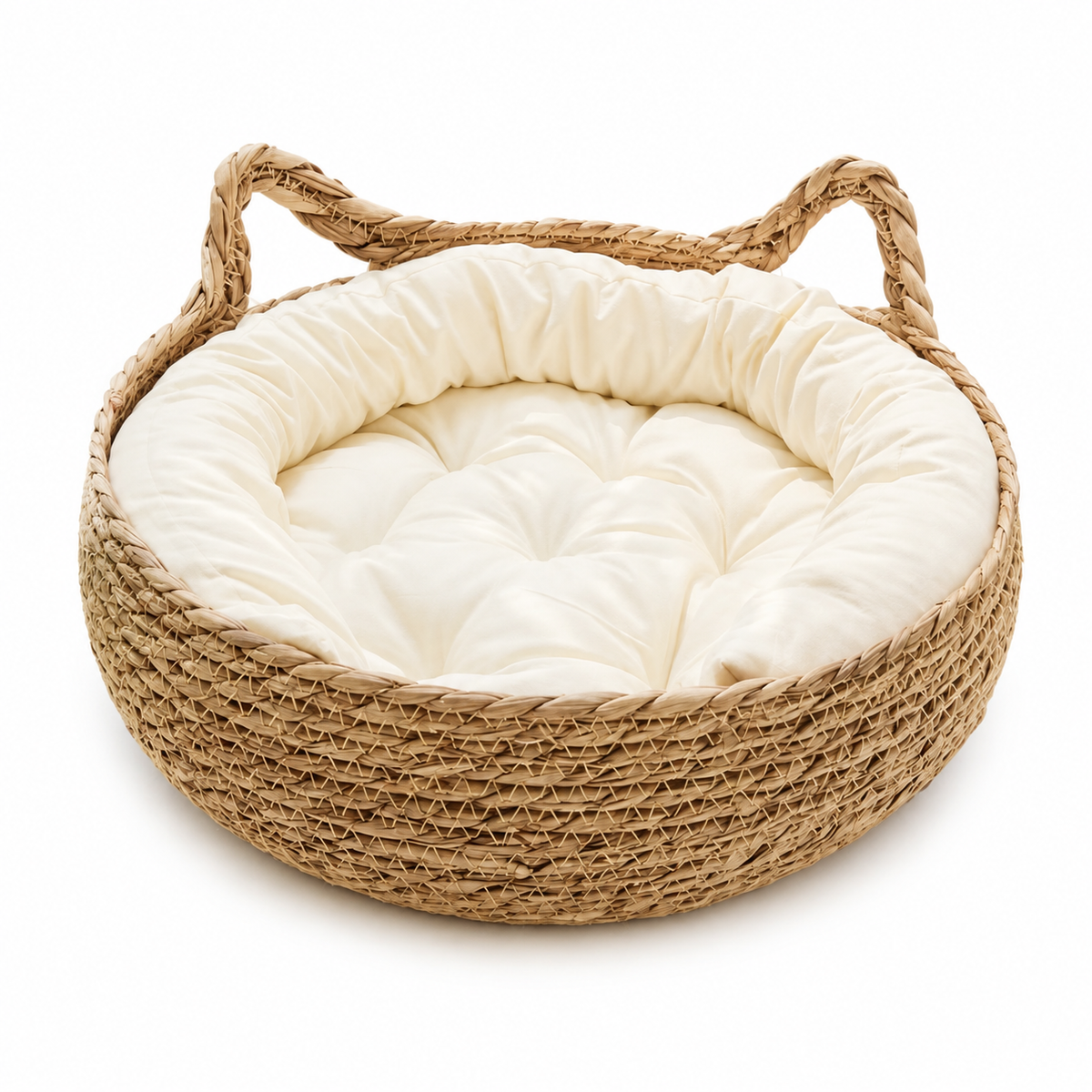 Panier en osier pour chat avec coussin rembourré