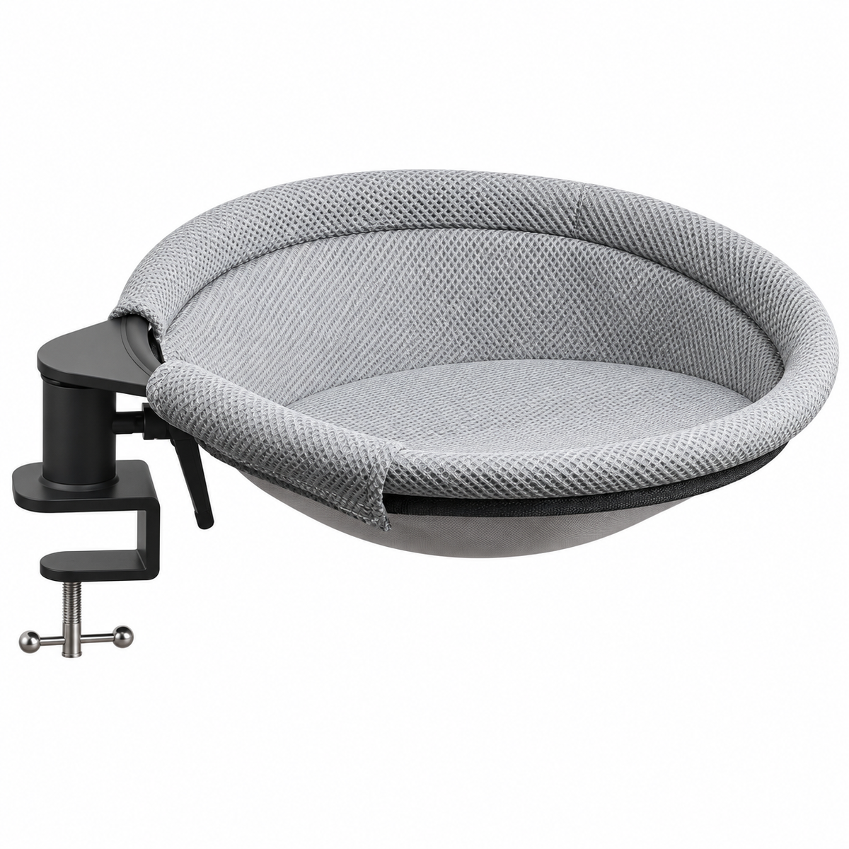 Hamac rotatif pour chat à fixer au bureau avec 2 tapis