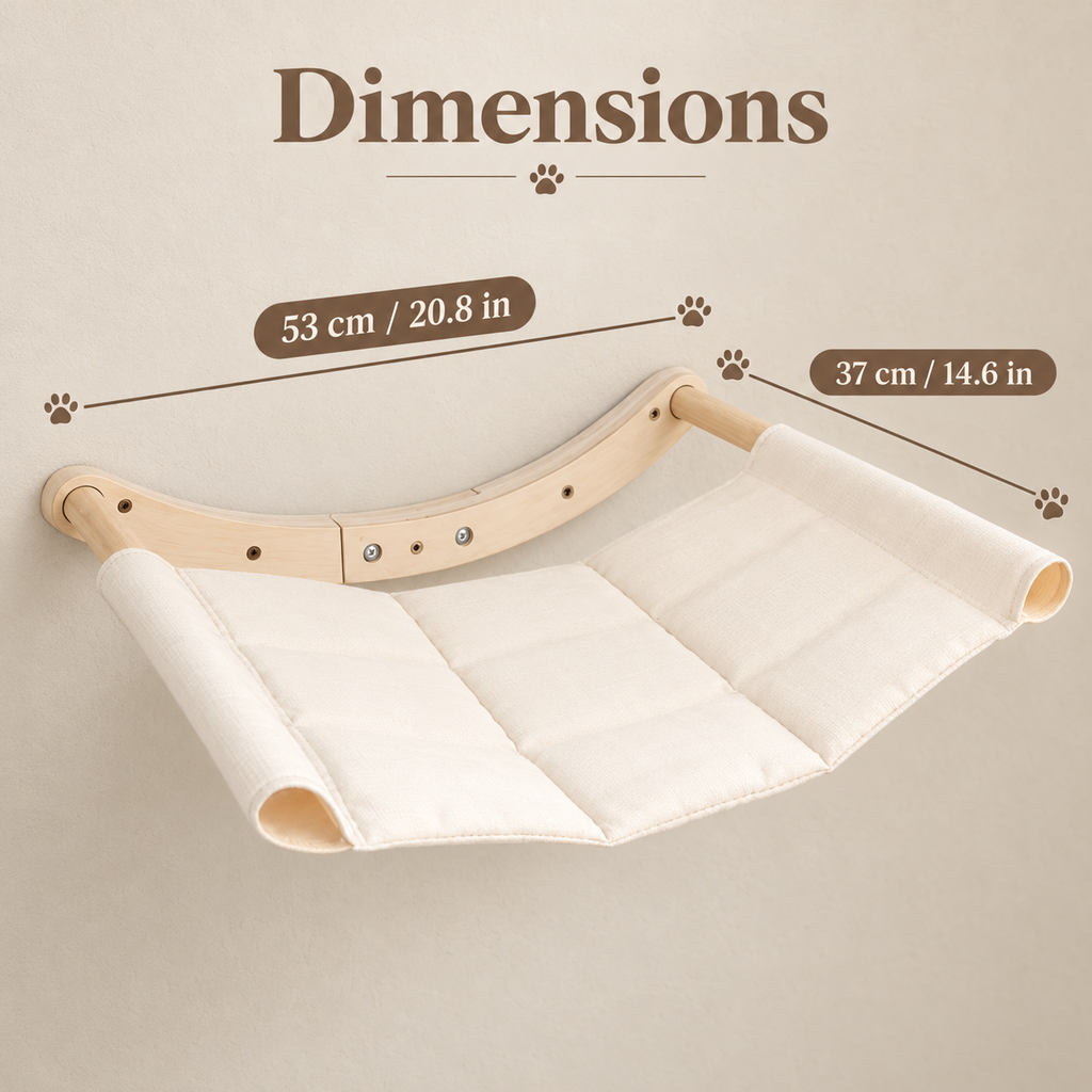 Hamac mural en bois pour chat avec couchage suspendu