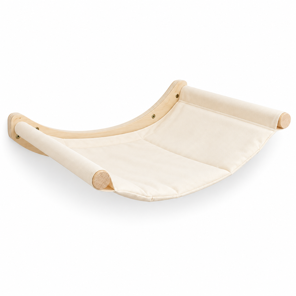 Hamac mural en bois pour chat avec couchage suspendu