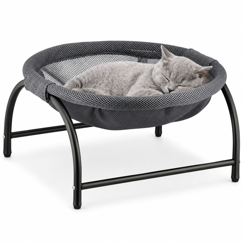 Hamac surélevé rond pour chat et petit chien