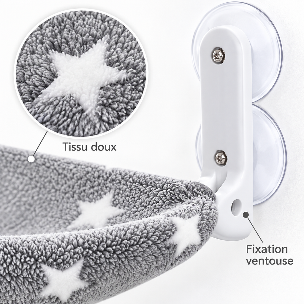 Hamac de fenêtre pliable pour chat à double face