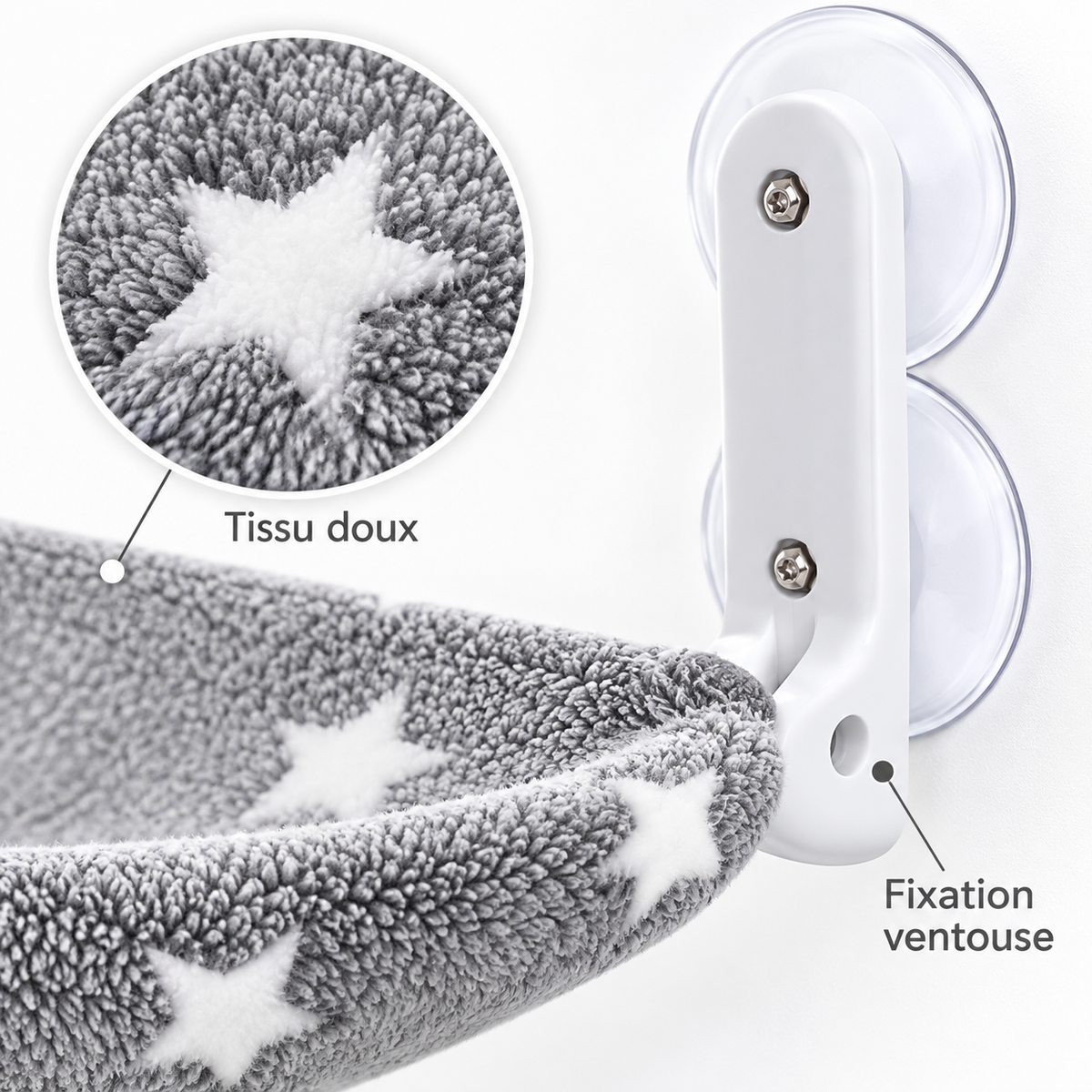 Hamac de fenêtre pliable pour chat à double face