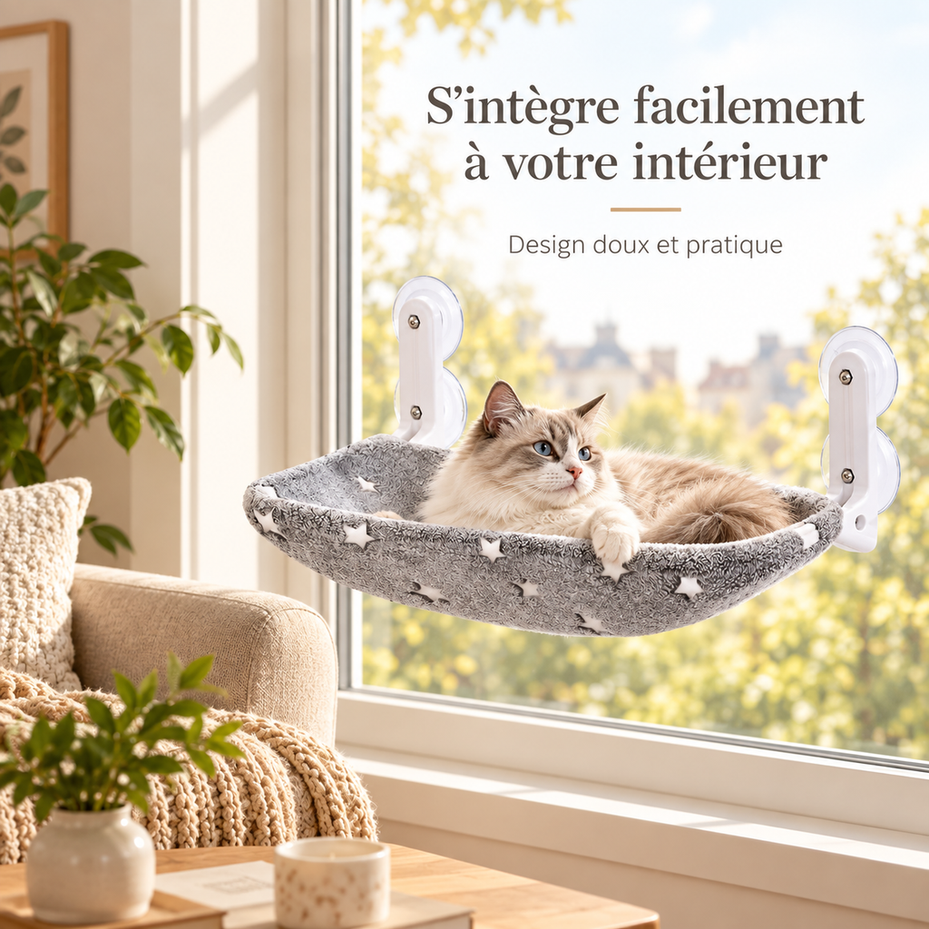 Hamac de fenêtre pliable pour chat à double face